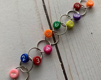 Row Counting Stitch Marker - rainbow