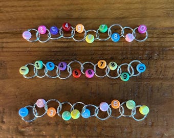 Rainbow Row Counting Stitch Markers: Knitting Project Pack