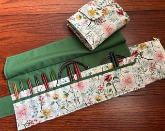 Interchangeable Needle Case - Knitting Clutch Wallet for Interchangeable circular needles organizer made to order