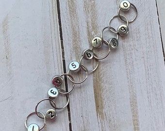 Row Counting Chain Stitch Marker - silver