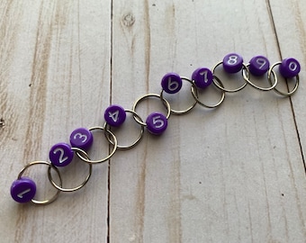 Row Counting Chain Stitch Marker - purple