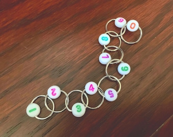 Row Counting Chain Stitch Marker (colored numbers)