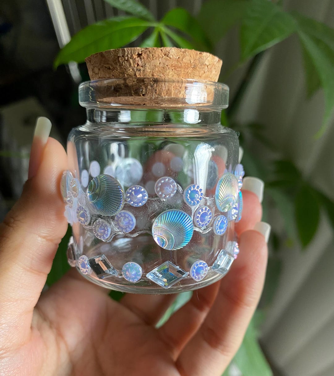 Shell Decor Subtle 2in. Small Seashells, Diamonds and Pearls Decorative Clear Glass ...