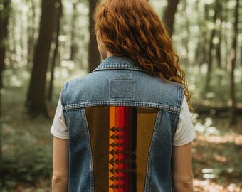 Levi's denim hemd met vintage Pendleton Chief Joseph-wollen achterpaneel, maat XS