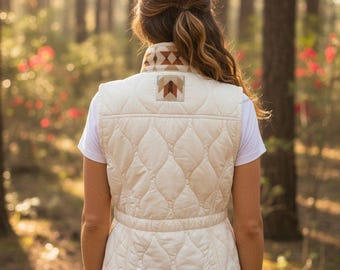 Maggie maat XS crème gewatteerd vest: pendleton-woldetail,