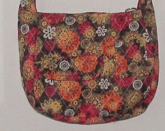 Zipper Handmade Purse, two zipper Pre-Quilted Fabric with coin purse, Cloth Handbags, Handbag 296A-1