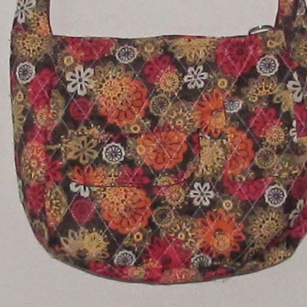 Zipper Handmade Purse, two zipper Pre-Quilted Fabric with coin purse, Cloth Handbags, Handbag 296A-1