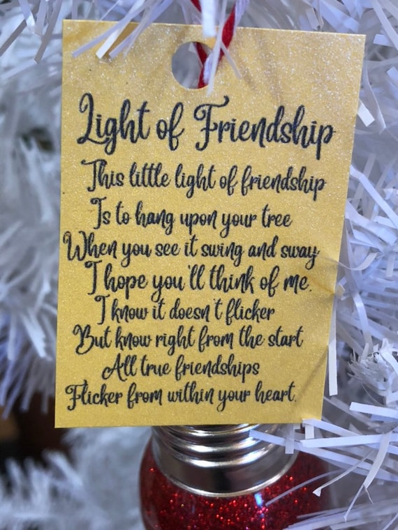 Light of Friendship ornament. Gifts for friends ornament Etsy