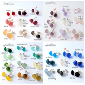 SEAPEARLS! Lovely glass stud post earrings with sterling silver by Jenefer Ham