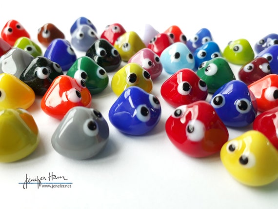 Googlies Game Markers Pawns By Jenefer Ham Glass For Board Etsy