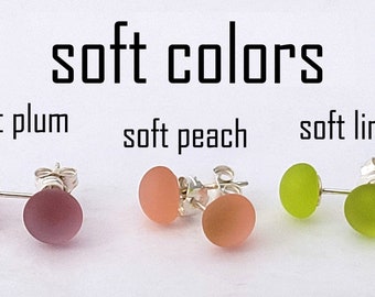 SEAPEARLS! Lovely glass stud post earrings with sterling silver by Jenefer Ham