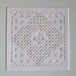 Hardanger Hearts - digital needlework pattern for download