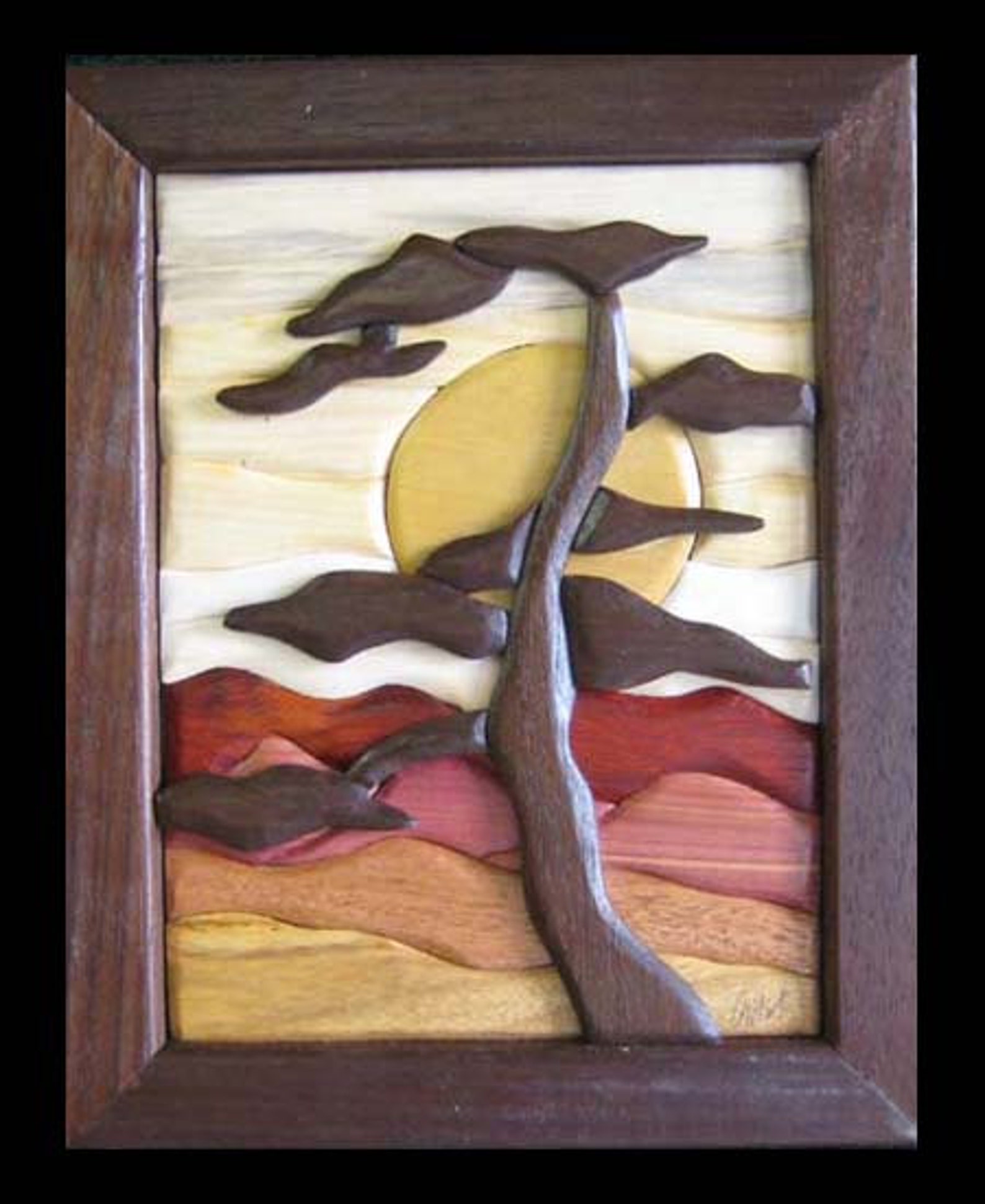 Wood Tree Art Wood Inlay Art Nature Art Inlay Art Etsy