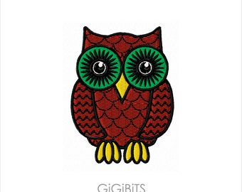 Filled Owl Embroidery Files INSTANT DOWNLOAD