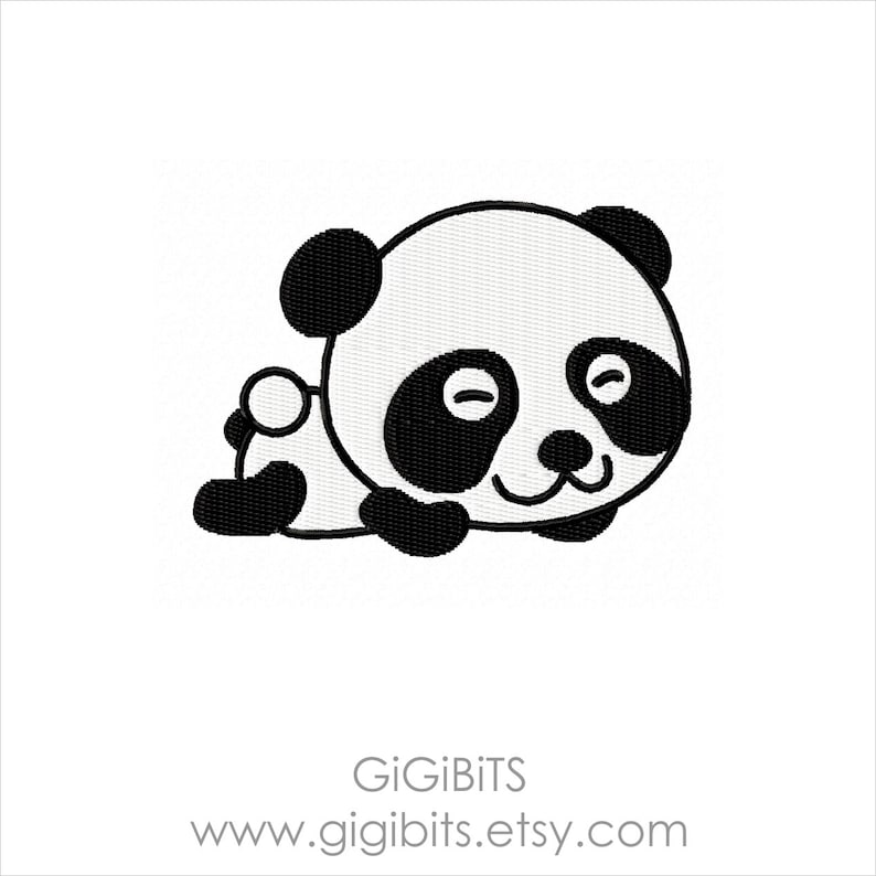 INSTANT DOWNLOAD Mini Embroidery Filled Panda