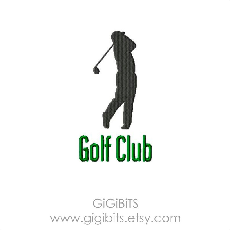 Embroidery Filled Stitches Golf Club Logo INSTANT DOWNLOAD