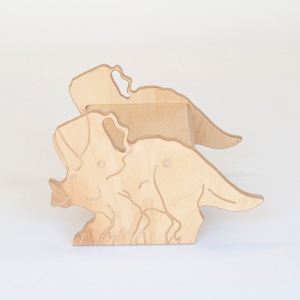 1-Step Children's Dinosaur Stool with Handles;  Triceratops stool; Personalized Kids Gifts