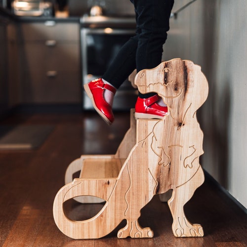 Dinosaur Stools Handcrafted in Hickory Personalized Kids Etsy