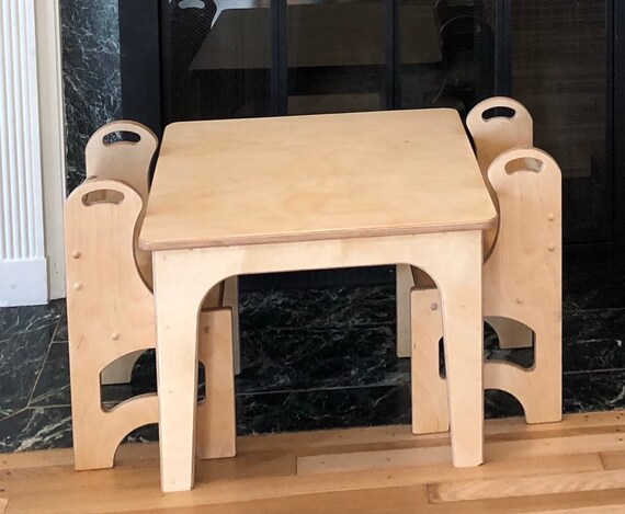 childrens table and 2 chairs