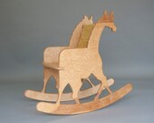 Wooden Giraffe Childs Rocking Chair with Giraffe-Print Cushion Peronalized Kids Gift Personalized Kids Chair Kids Playroom Gift for Kids