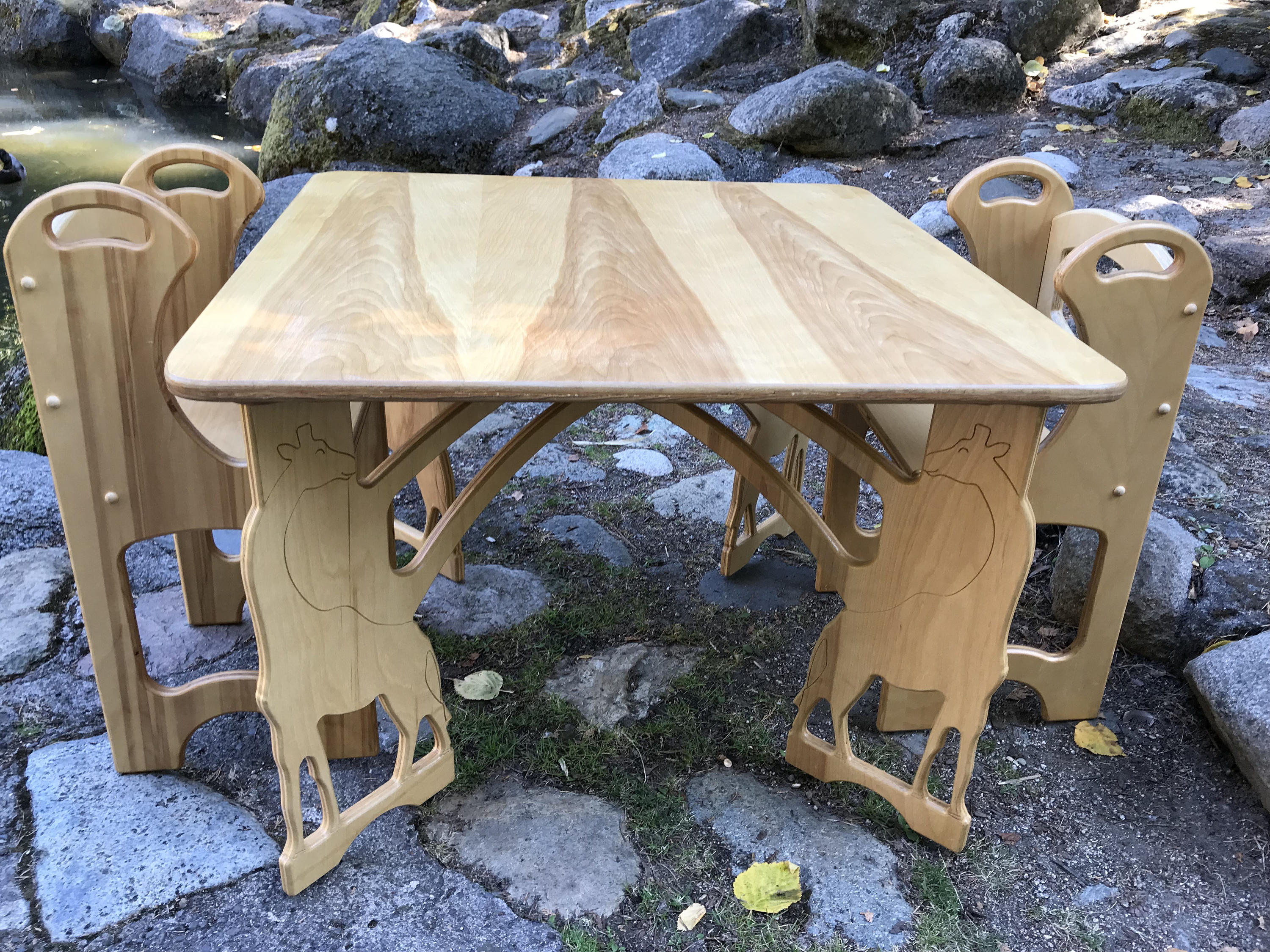 Wooden Children's Giraffe Table Two Chairs gift for Etsy