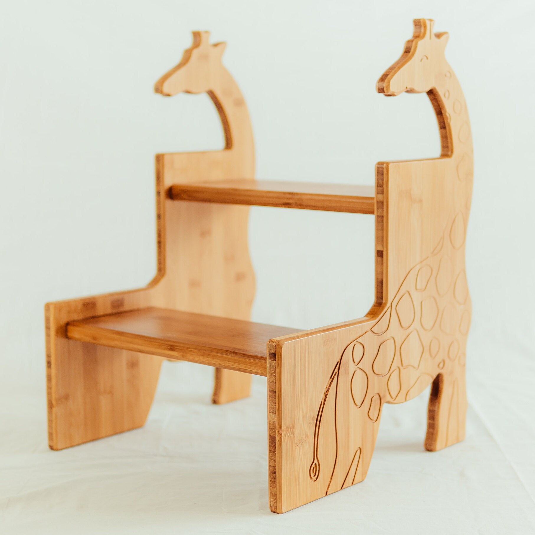 Bamboo Childrens Giraffe Stool kids kitchen stool Etsy