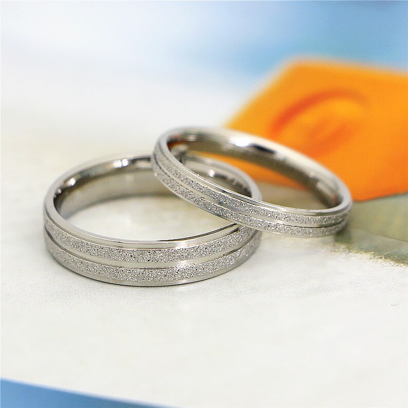 Promise Couple Rings,Rings Set,Personalized His and Her Engagement Rings,Titanium steel Engrave Ring Set