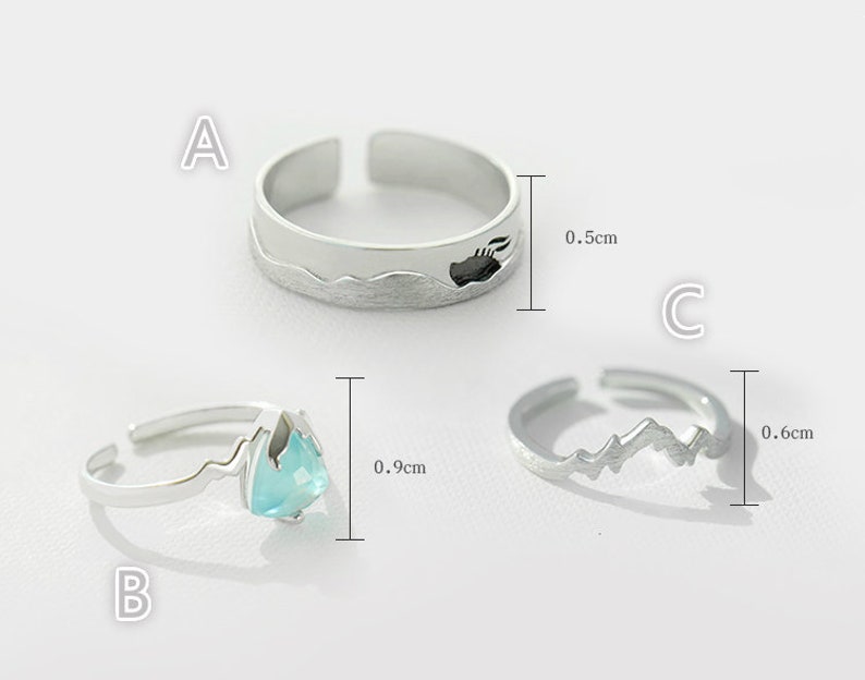 Taikanic Couple Rings,Promise Rings Set Couple Ring Set,925 Sterling Silver,Adjustable open ring His and Her Promise Rings
