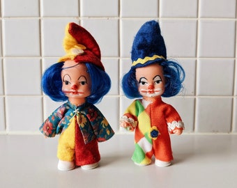 2 small DDR play dolls clowns from the 80s