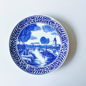 Boch DELFTS BLAUW Wall Plate with Canal and Drawbridge from the 60s