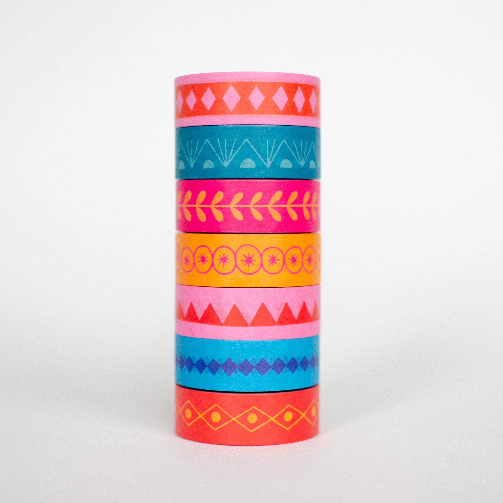New! Hot Pink Wild Side Tiger Illustrated Washi Tape by Rebecca