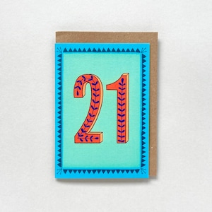 Cartão de feliz aniversário de 21 anos