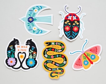 Bundle of 5 Die Cut Stickers