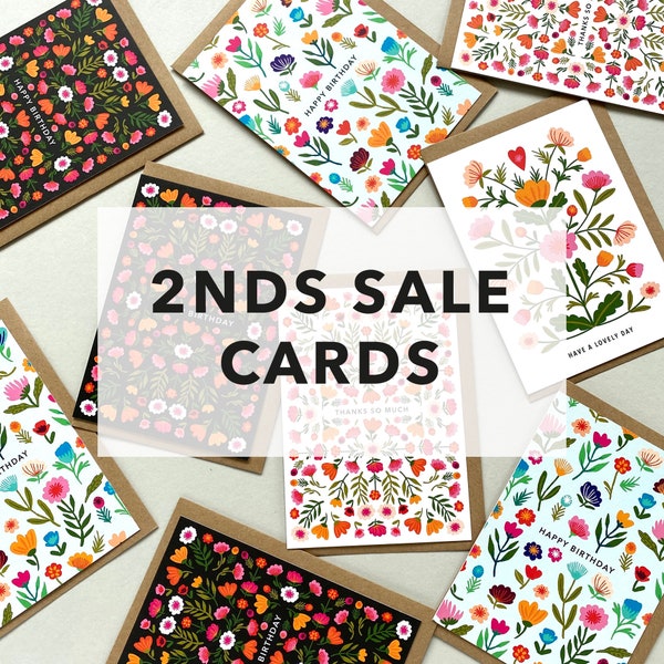 SECONDS SALE greetings cards 50% off