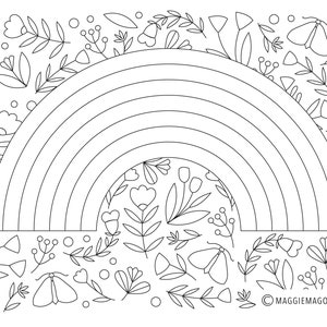 RAINBOW, kolorowanka/szablon do haftu w formacie PDF do pobrania w wersji cyfrowej