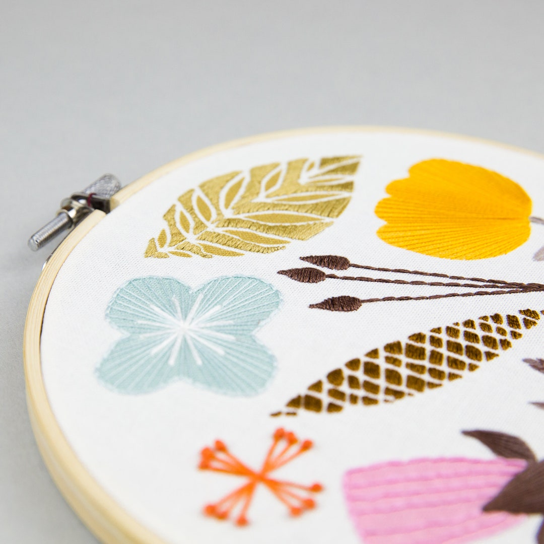 DIY Embroidery Design Meadow Floral Printed Design to Stitch Etsy