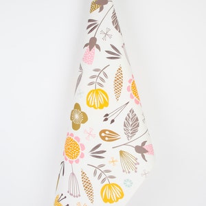 Woodland whimsical floral illustrated tea towel image 3