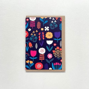 Carte motif floral scandinave
