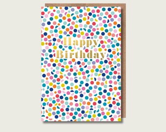 Happy Birthday Card with gold foil