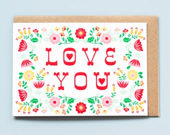 Love You Valentine card