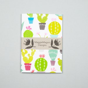 A6 cactus pattern notebook, mini journal