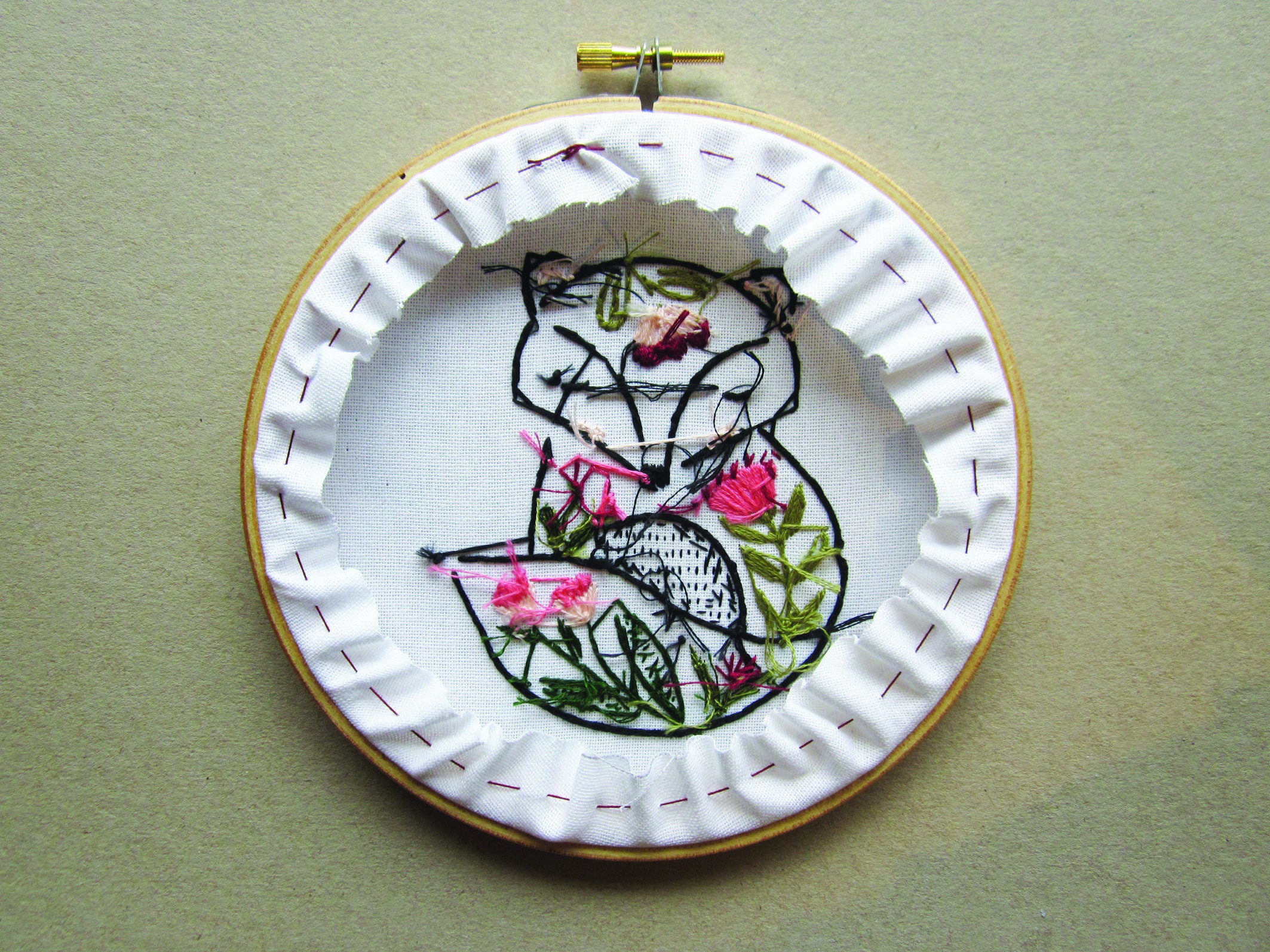 Embroidery craft kit fox design Etsy