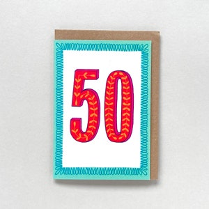 Carte Joyeux 50e anniversaire