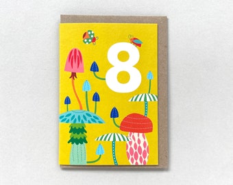 Quirky 8th Birthday Milestone Greetings Card