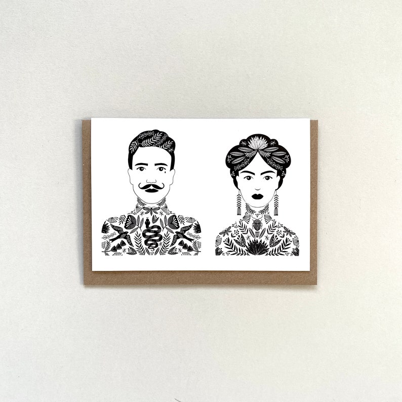 Carte de voeux pour un couple tatoué image 1