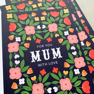 Mum card, For Mum With Love, folky floral design image 5