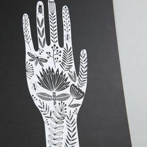 A3 art print, tattoo inspired hand illustration image 3