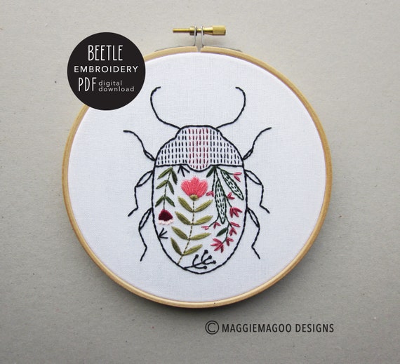 Beetle Embroidery PDF Digital Download Pattern | Etsy