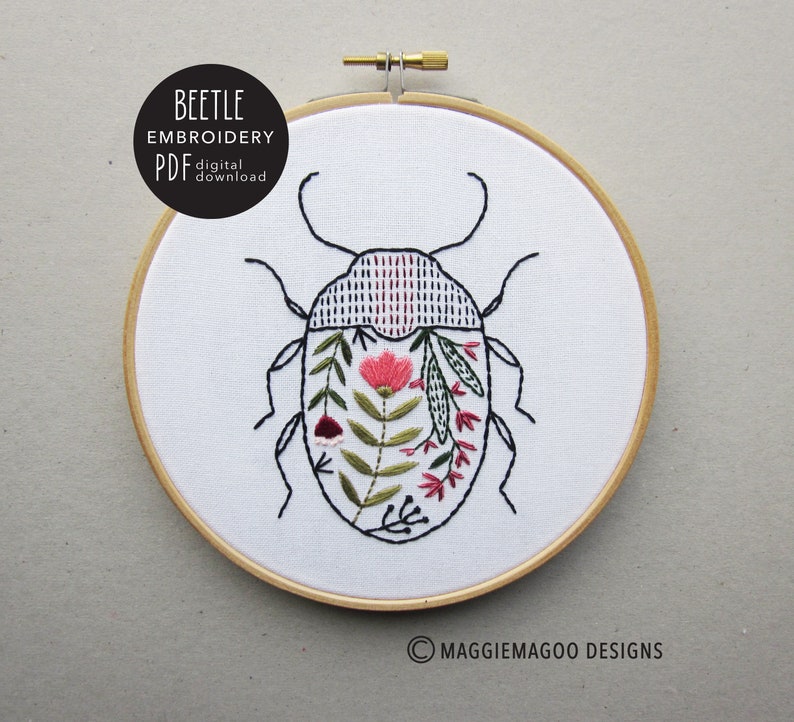 Beetle Embroidery, PDF Digital Download Pattern - Etsy