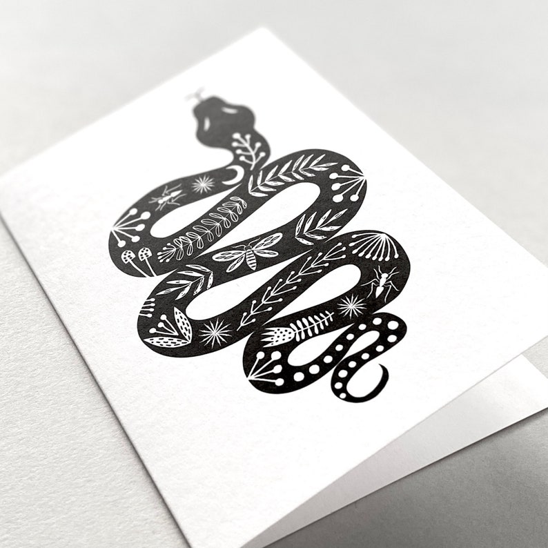Carte folklorique serpent, Année du serpent image 2